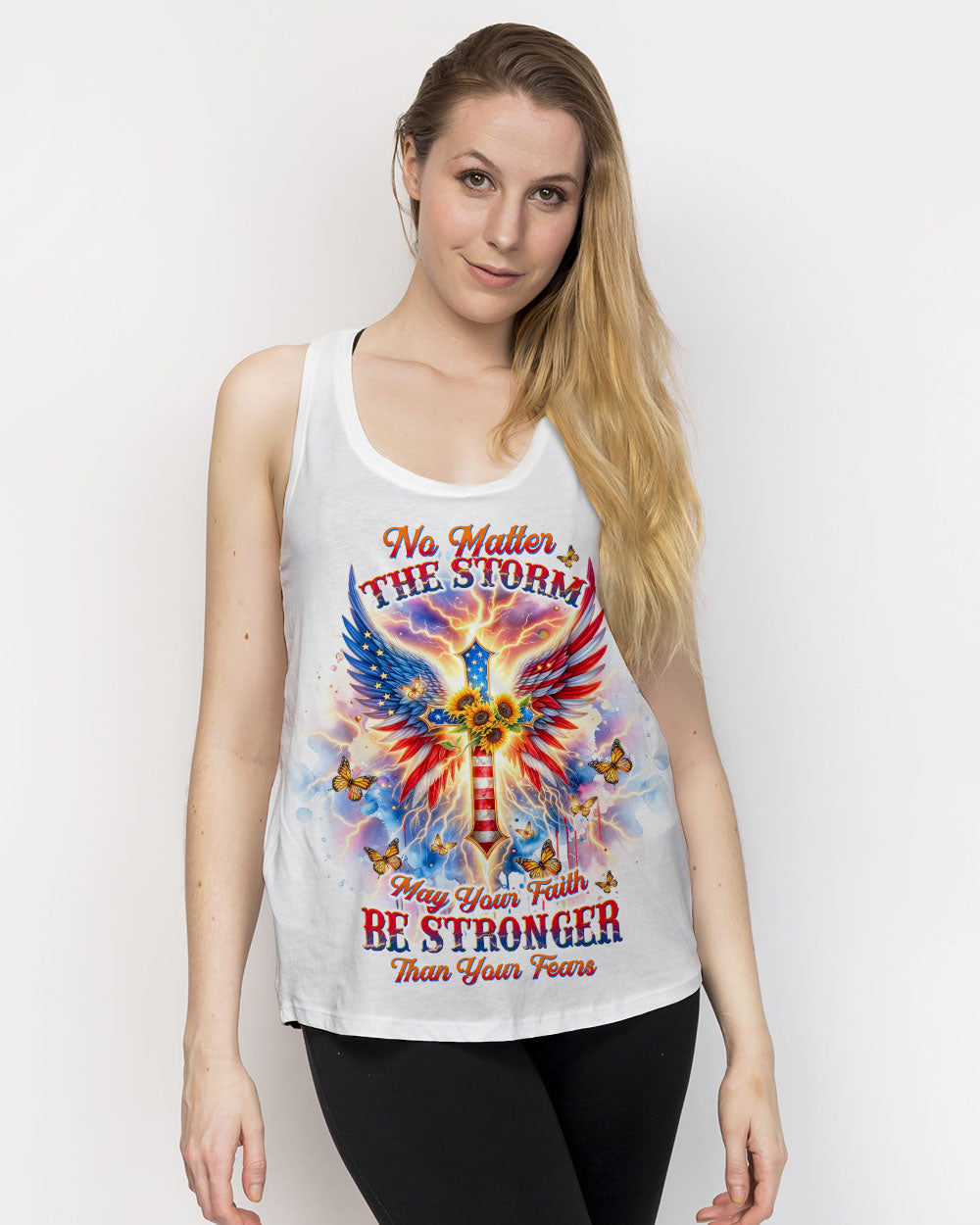 No Matter The Storm Cross Wings Women's All Over Print Shirt - Tltw0912235