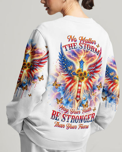 No Matter The Storm Cross Wings Women's All Over Print Shirt - Tltw0912235