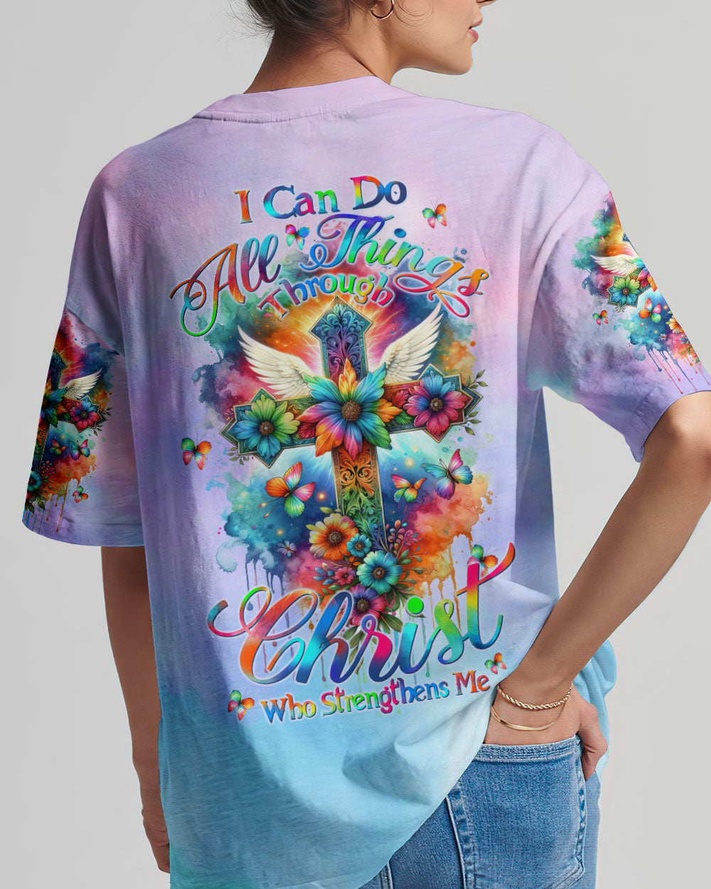 I Can Do All Things Through Christ Colorful Women's All Over Print Shirt - Tltw1511233