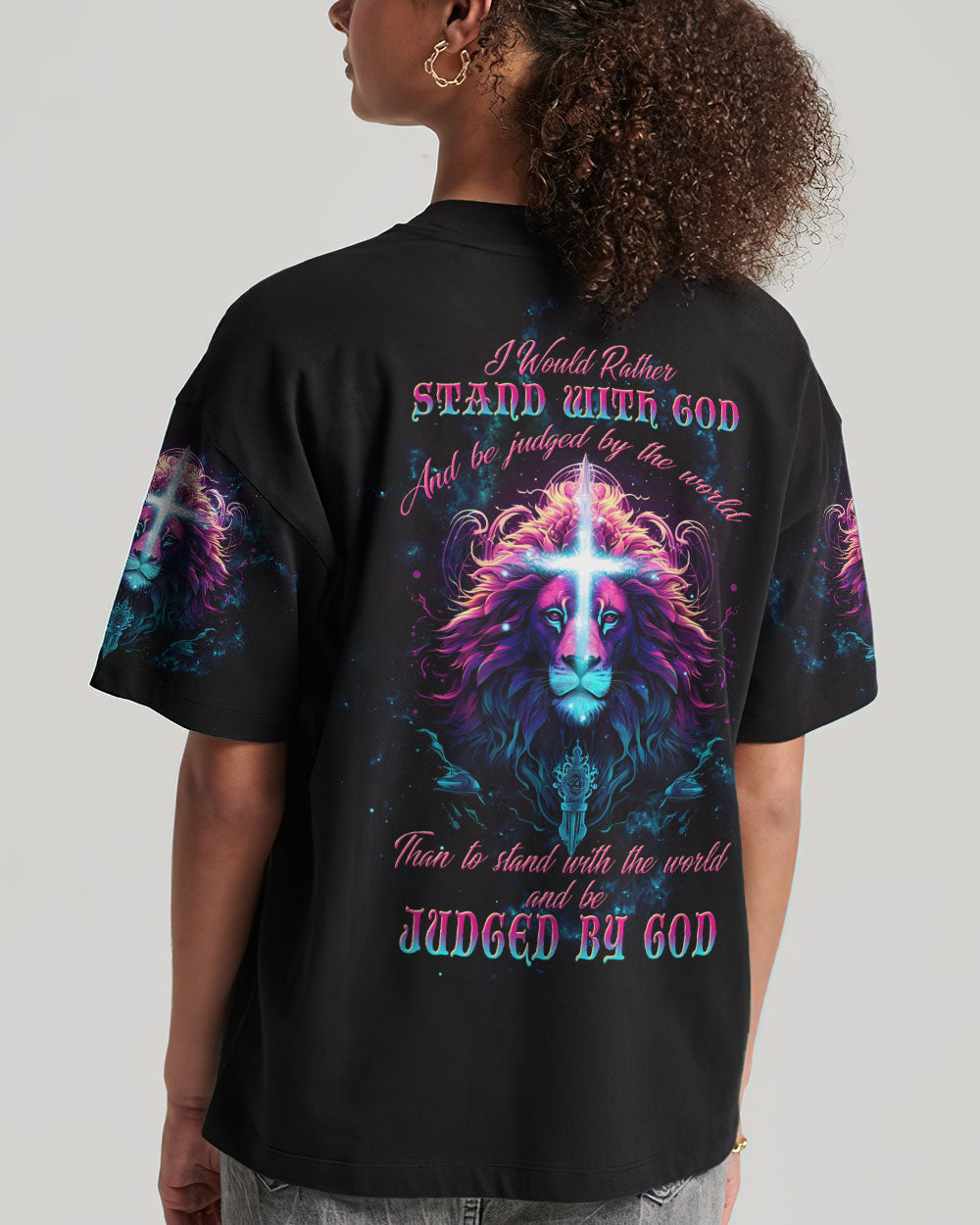 I Would Rather Stand With God Lion Women's All Over Print Shirt - Tltw1809233