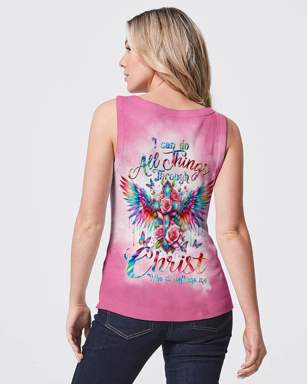 I Can Do All Things Through Christ Wings Tie Dye Women's All Over Print Shirt - Tltw2010232