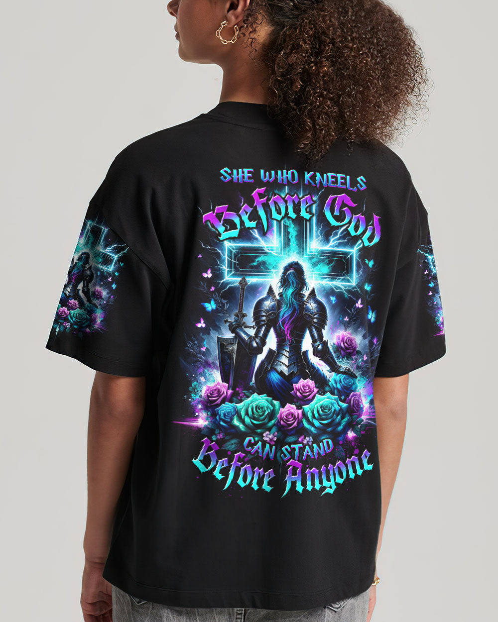 She Who Kneels Before God Warrior Rose Women's All Over Print Shirt - Tltw2712232