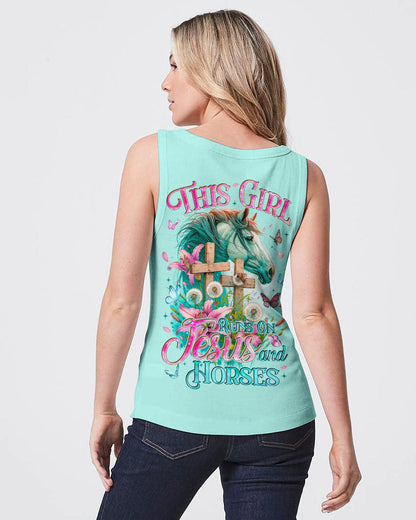 Runs On Jesus And Horses Women's All Over Print Shirt - Tyqy0912231