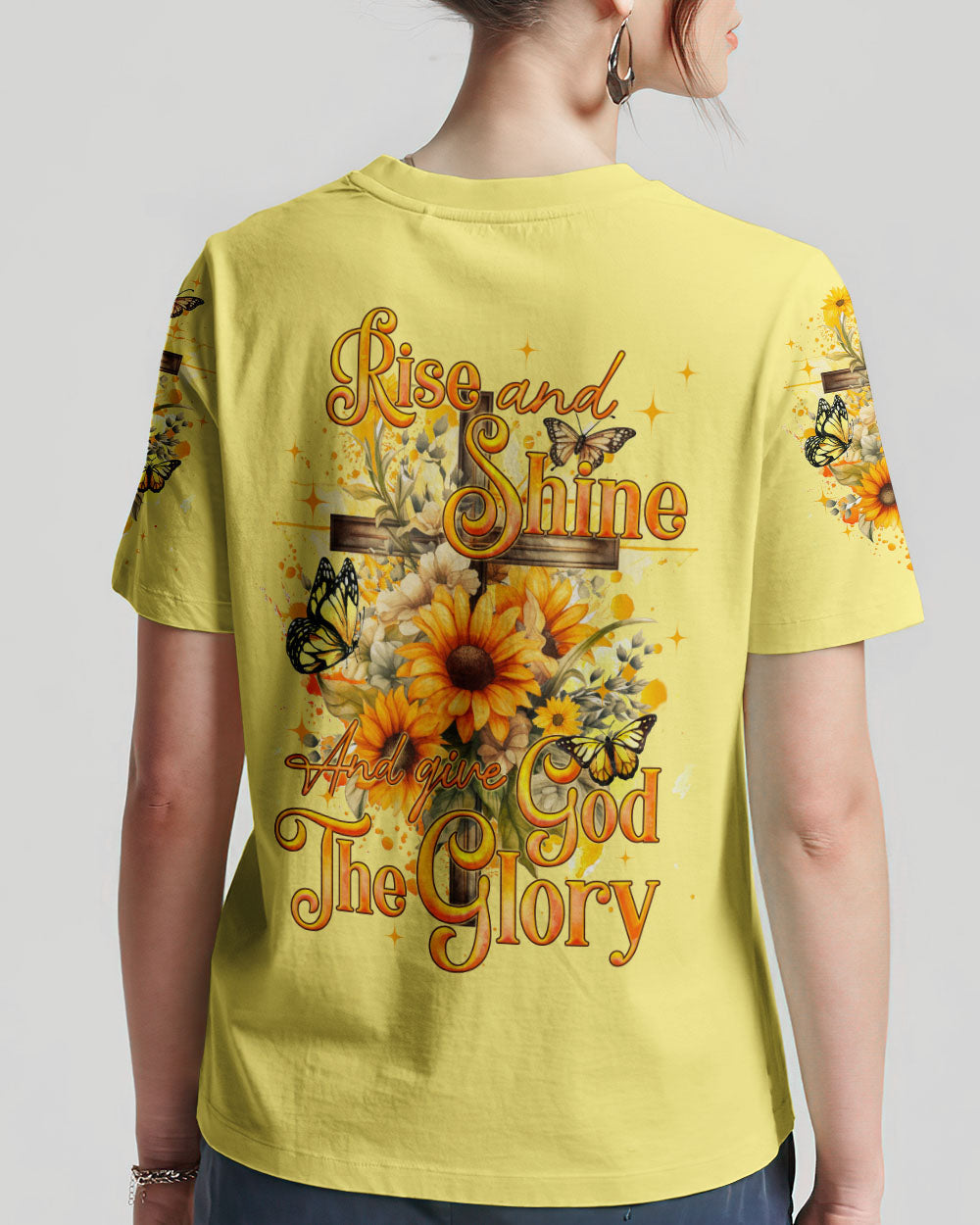 Give God The Glory Sunflower Women's All Over Print Shirt - Tyqy2909231