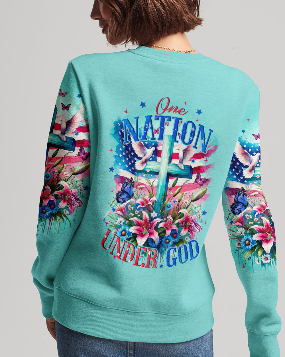 One Nation Under God Women's All Over Print Shirt - Tyqy3110231