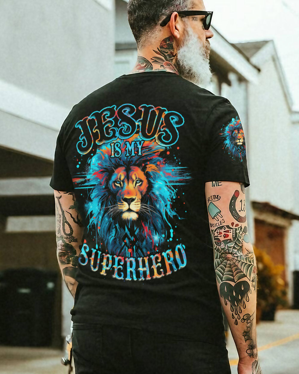 Jesus Is My Superhero Lion Men's All Over Print Shirt - Tytm0410232