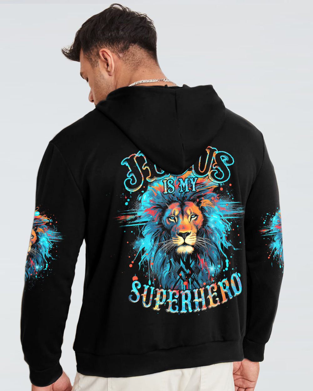 Jesus Is My Superhero Lion Men's All Over Print Shirt - Tytm0410232