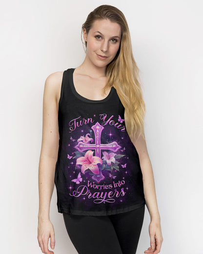 Turn Your Worries Into Prayers Women's All Over Print Shirt - Yhlt1511233