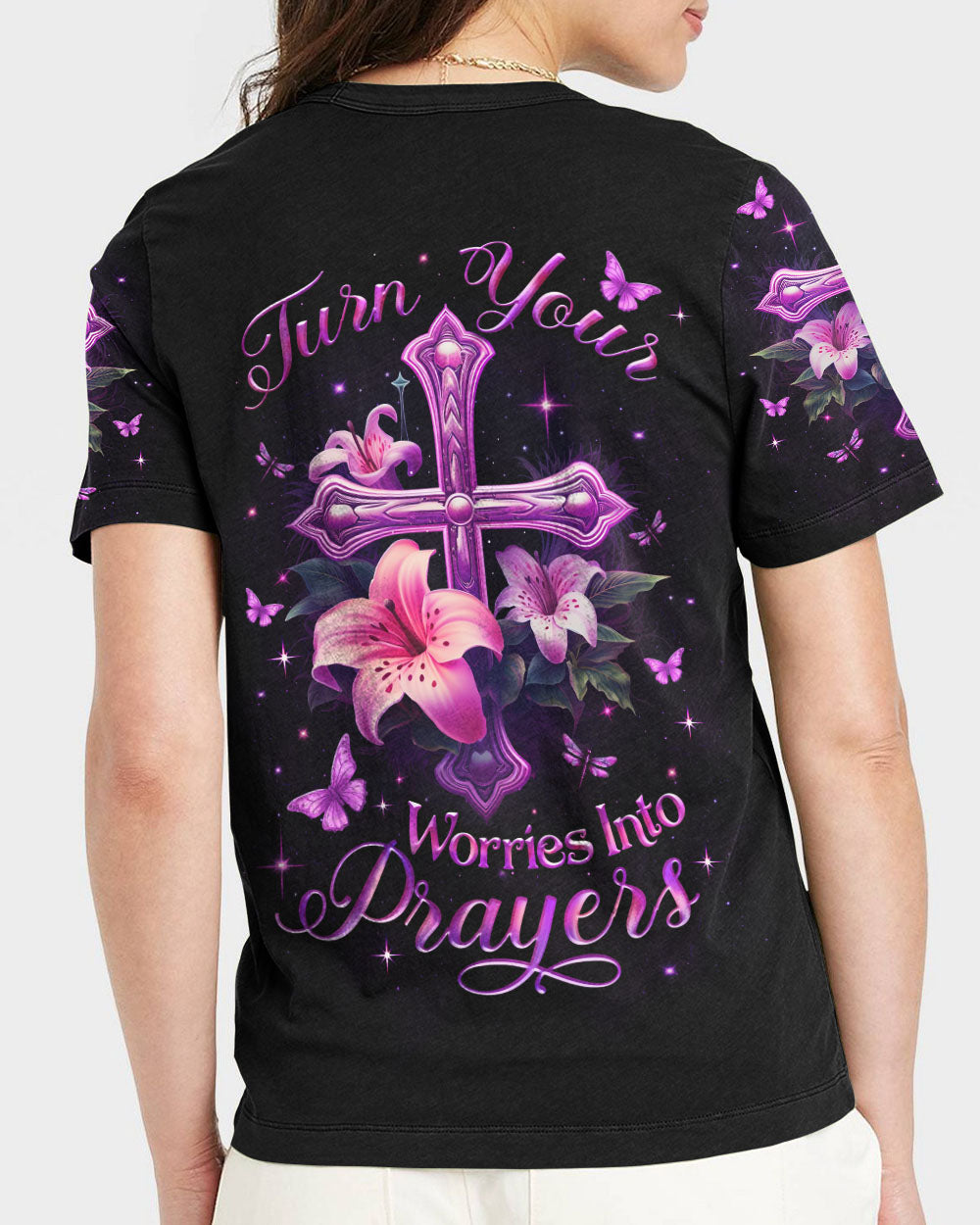 Turn Your Worries Into Prayers Women's All Over Print Shirt - Yhlt1511233