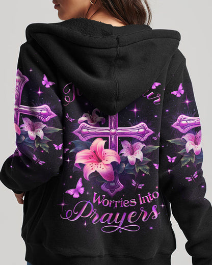 Turn Your Worries Into Prayers Women's All Over Print Shirt - Yhlt1511233