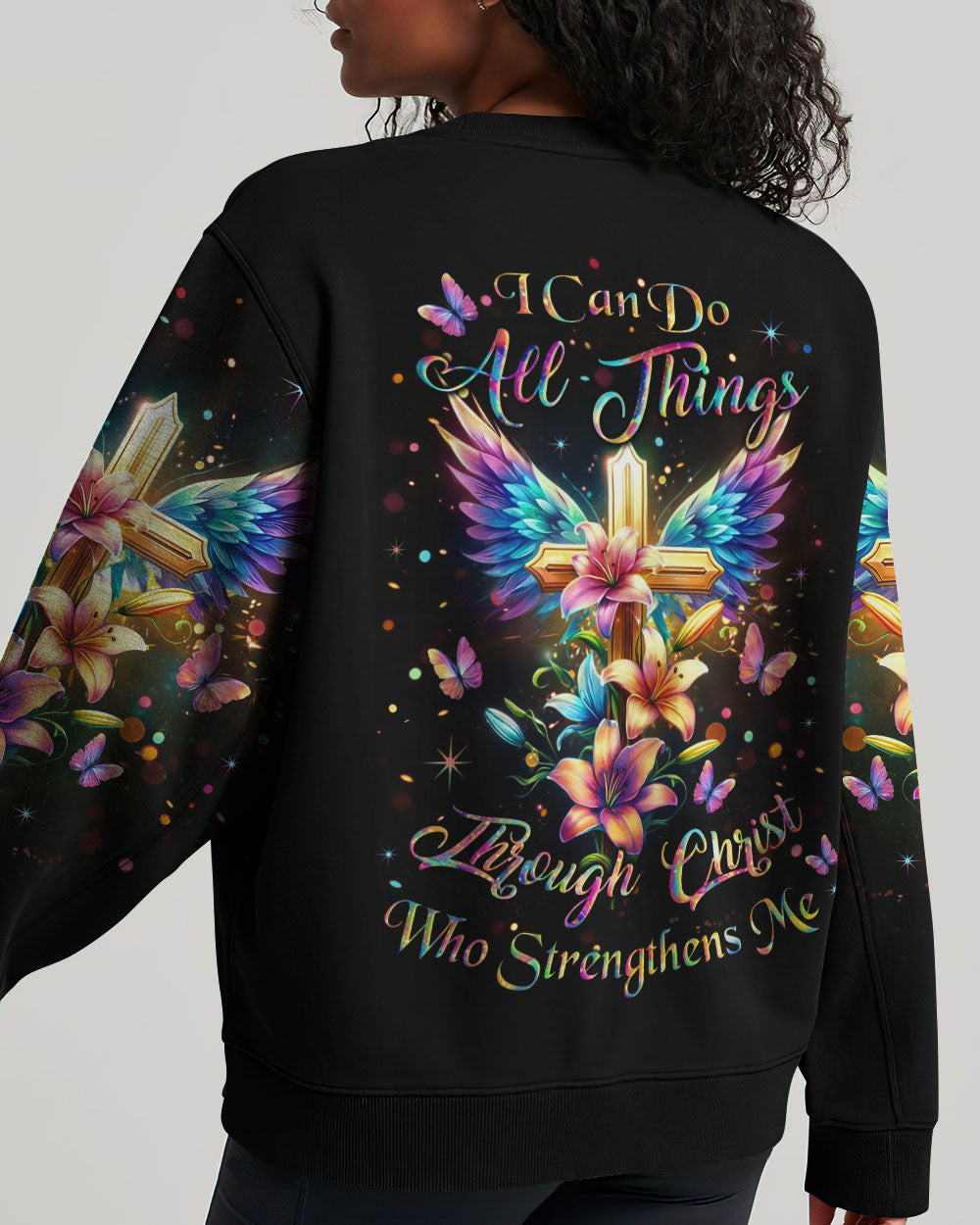 I Can Do All Things Through Christ Cross Wings Women's All Over Print Shirt - Yhlt2411233