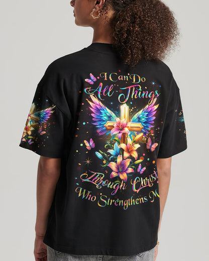 I Can Do All Things Through Christ Cross Wings Women's All Over Print Shirt - Yhlt2411233