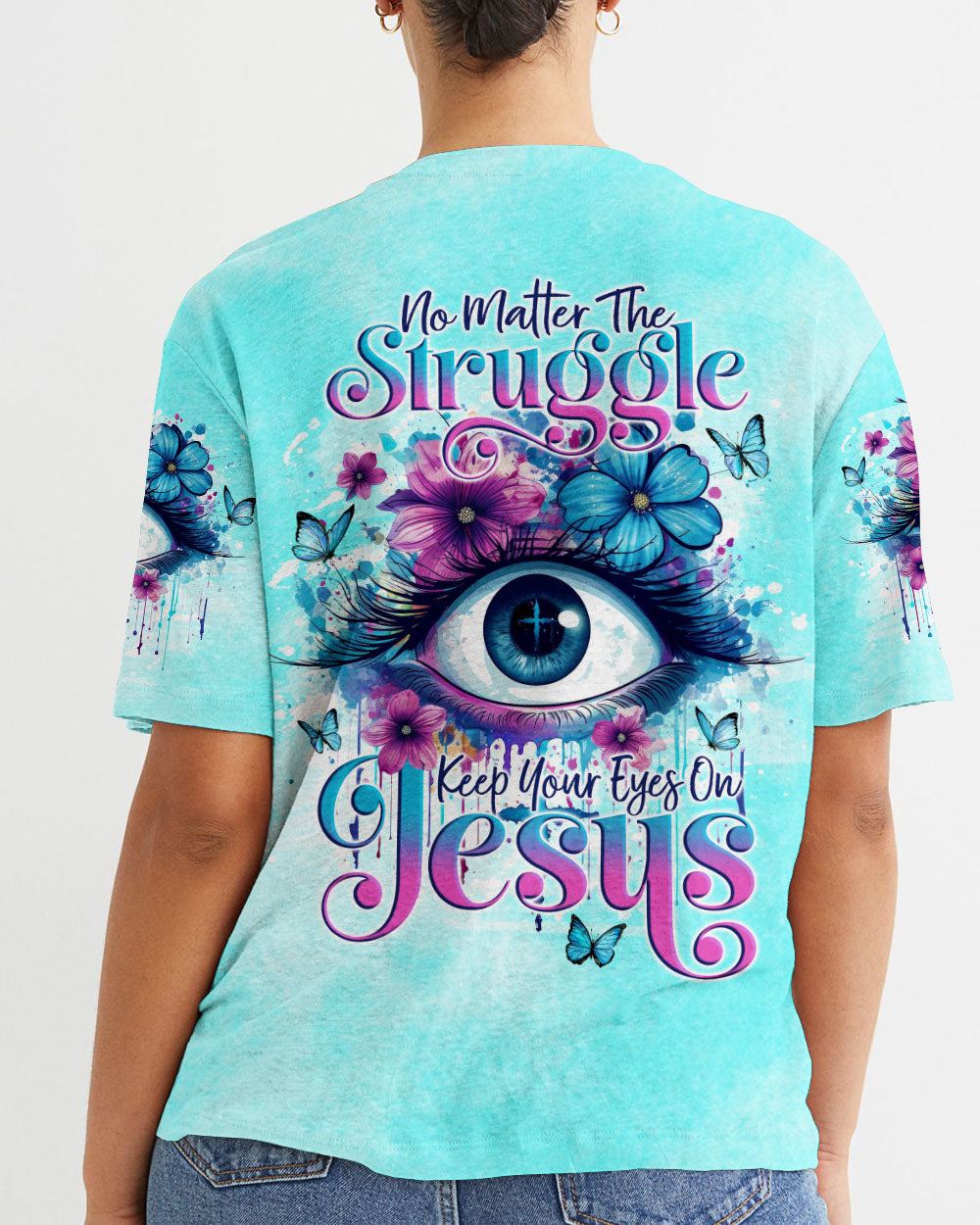 Keep Your Eyes On Jesus Women's All Over Print Shirt - Tlno1110234