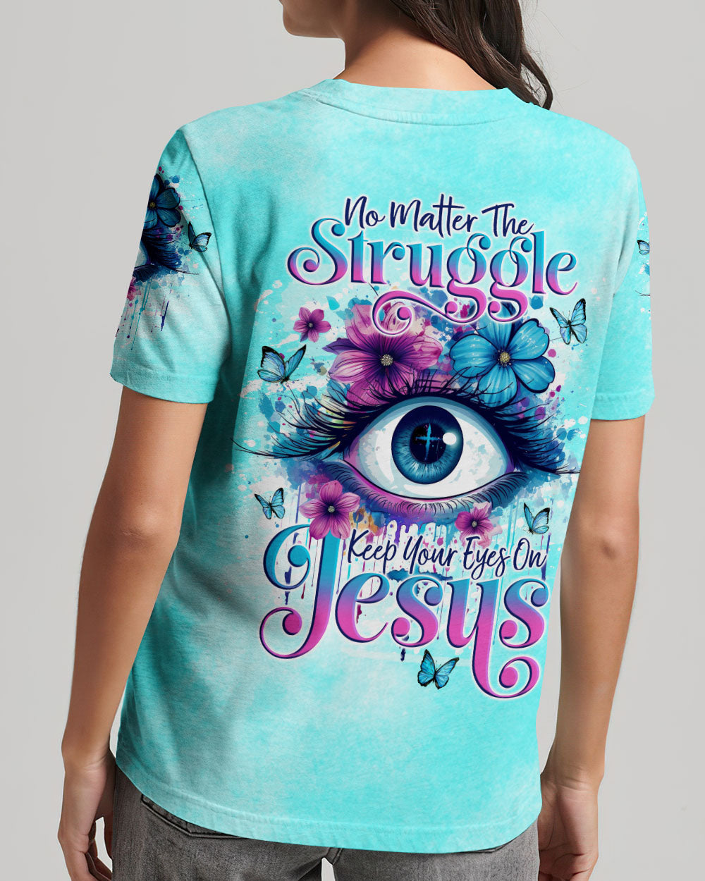 Keep Your Eyes On Jesus Women's All Over Print Shirt - Tlno1110234