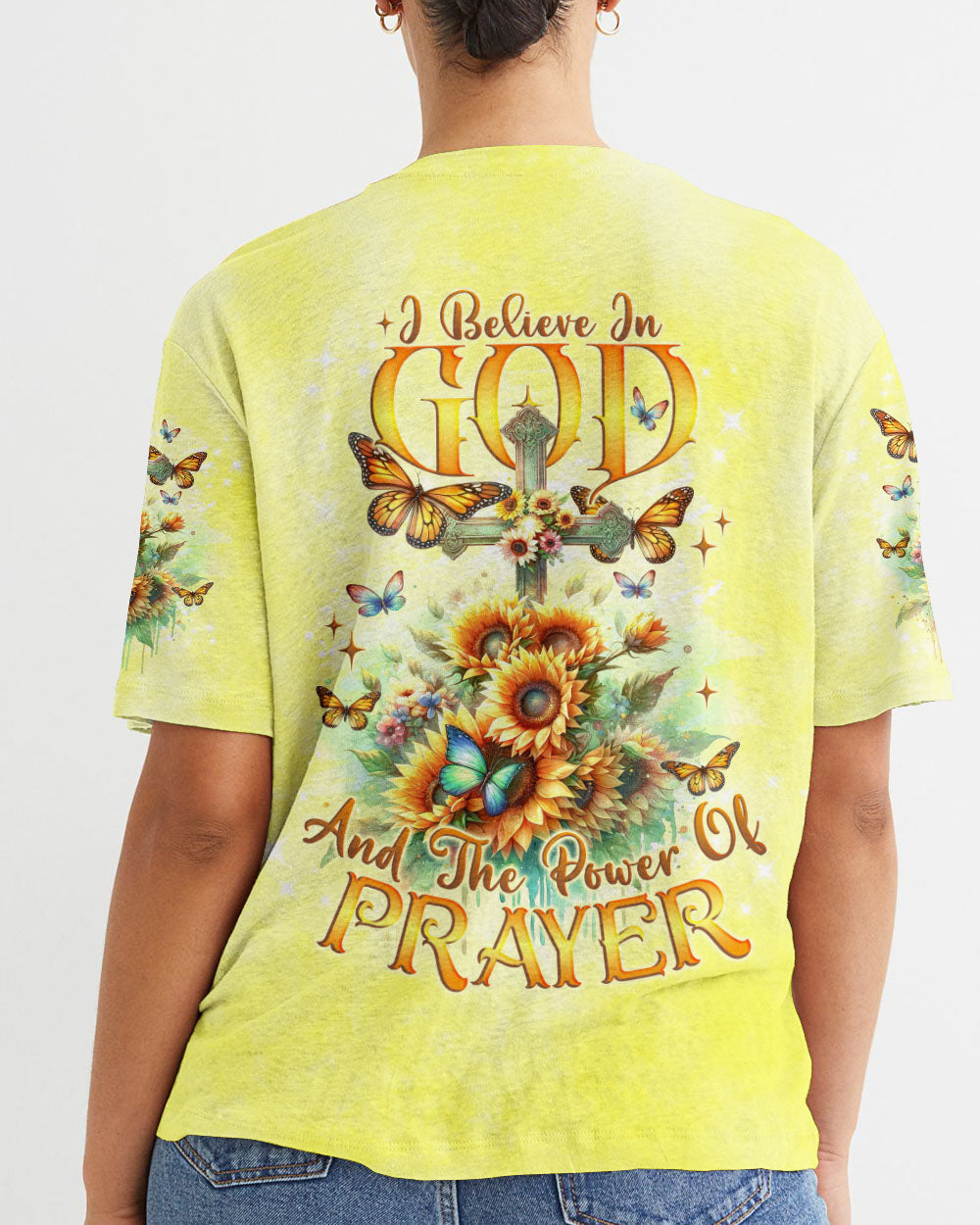 I Believe In God Sunflower Women's All Over Print Shirt - Tlno1111234