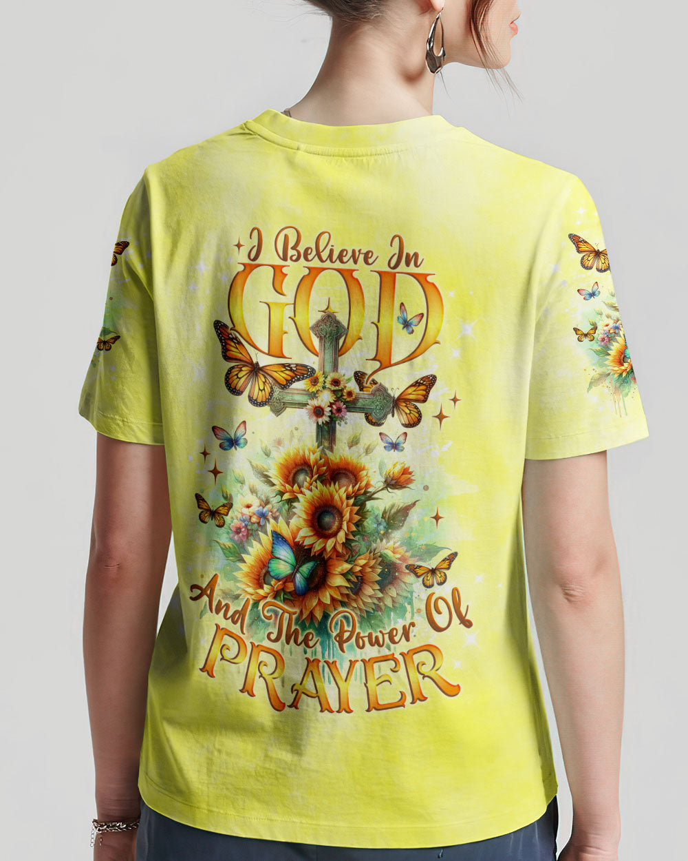 I Believe In God Sunflower Women's All Over Print Shirt - Tlno1111234