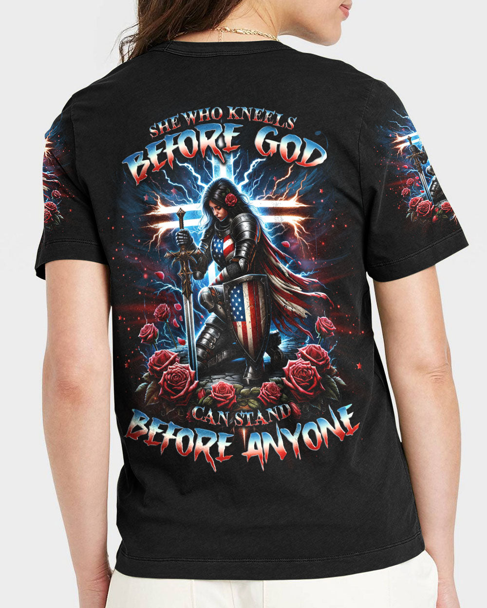 She Who Kneels Before God Warrior Rose Women's All Over Print Shirt - Tlno1112233