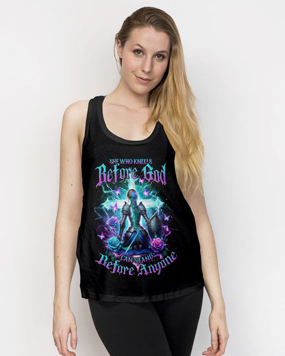 She Who Kneels Before God Warrior Cross Women's All Over Print Shirt - Tlno1201243