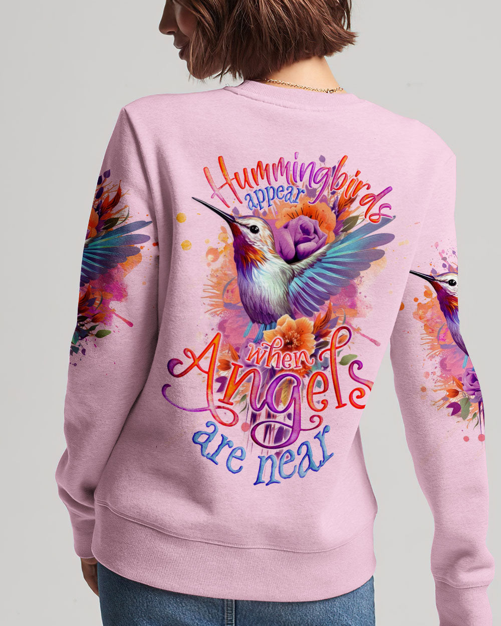 When Hummingbirds Appear Angels Are Near Women's All Over Print Shirt - Tlno1208234