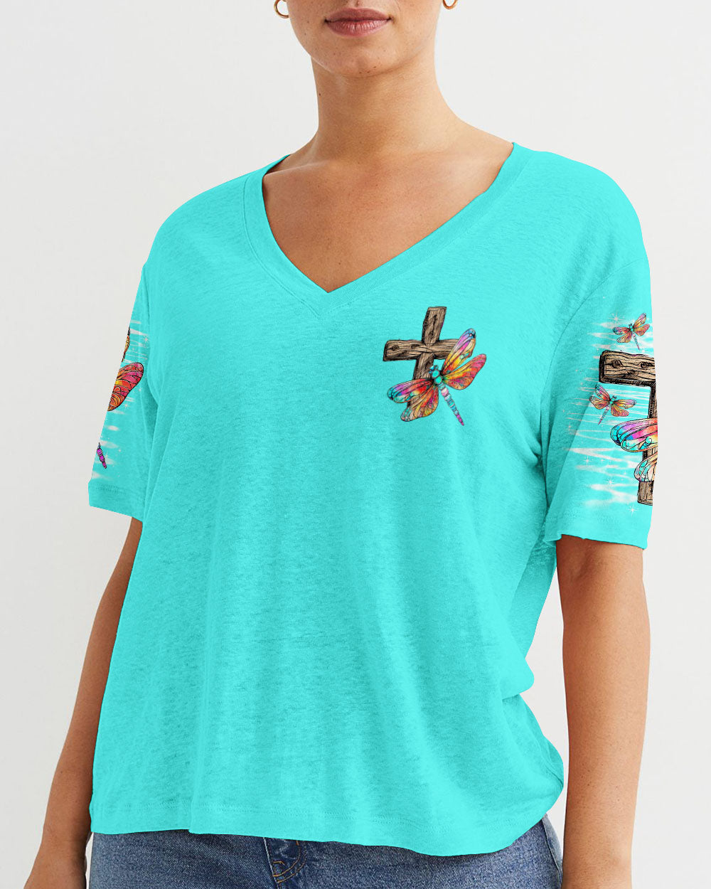 God Is Good Dragonfly Women's All Over Print Shirt - Tlno1409234