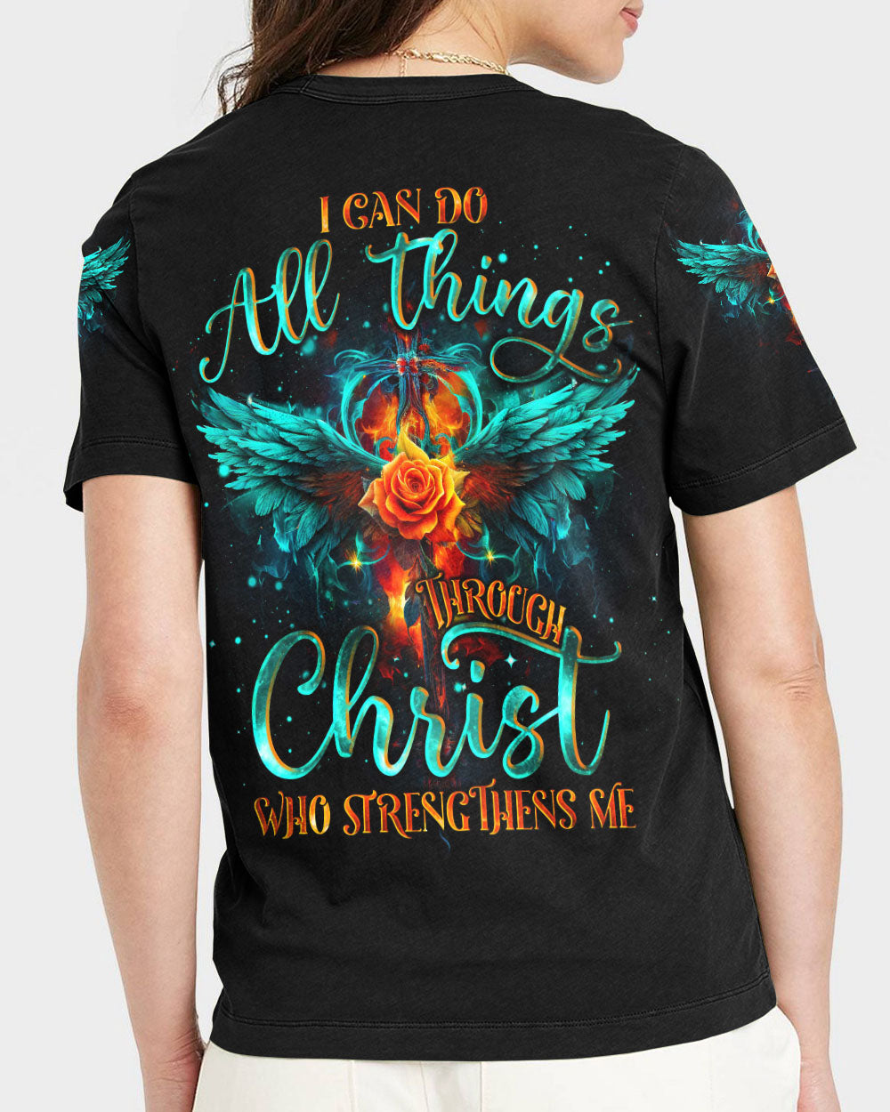 I Can Do All Things Through Christ Wings Women's All Over Print Shirt - Tlno1610234