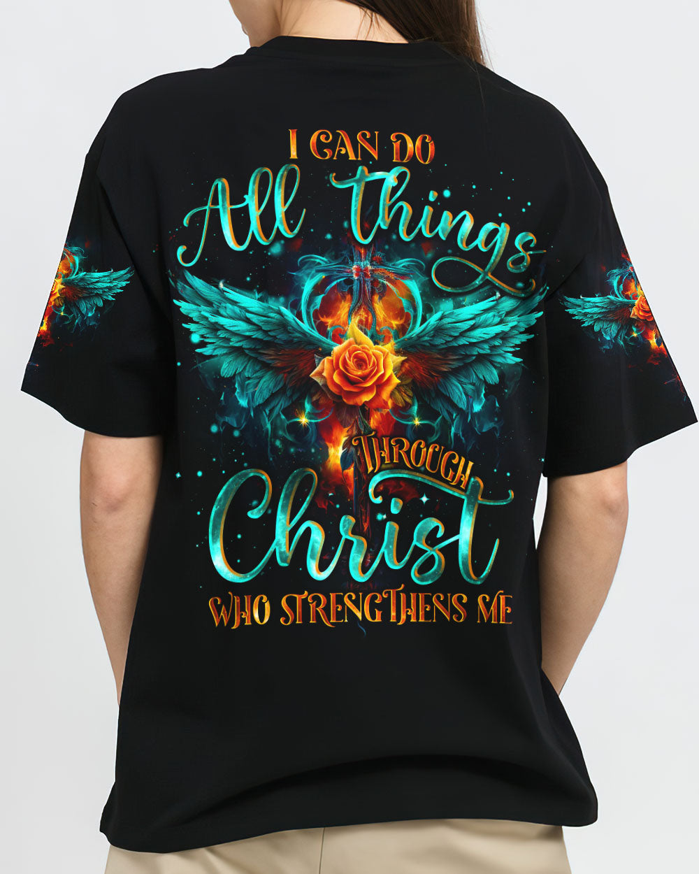 I Can Do All Things Through Christ Wings Women's All Over Print Shirt - Tlno1610234