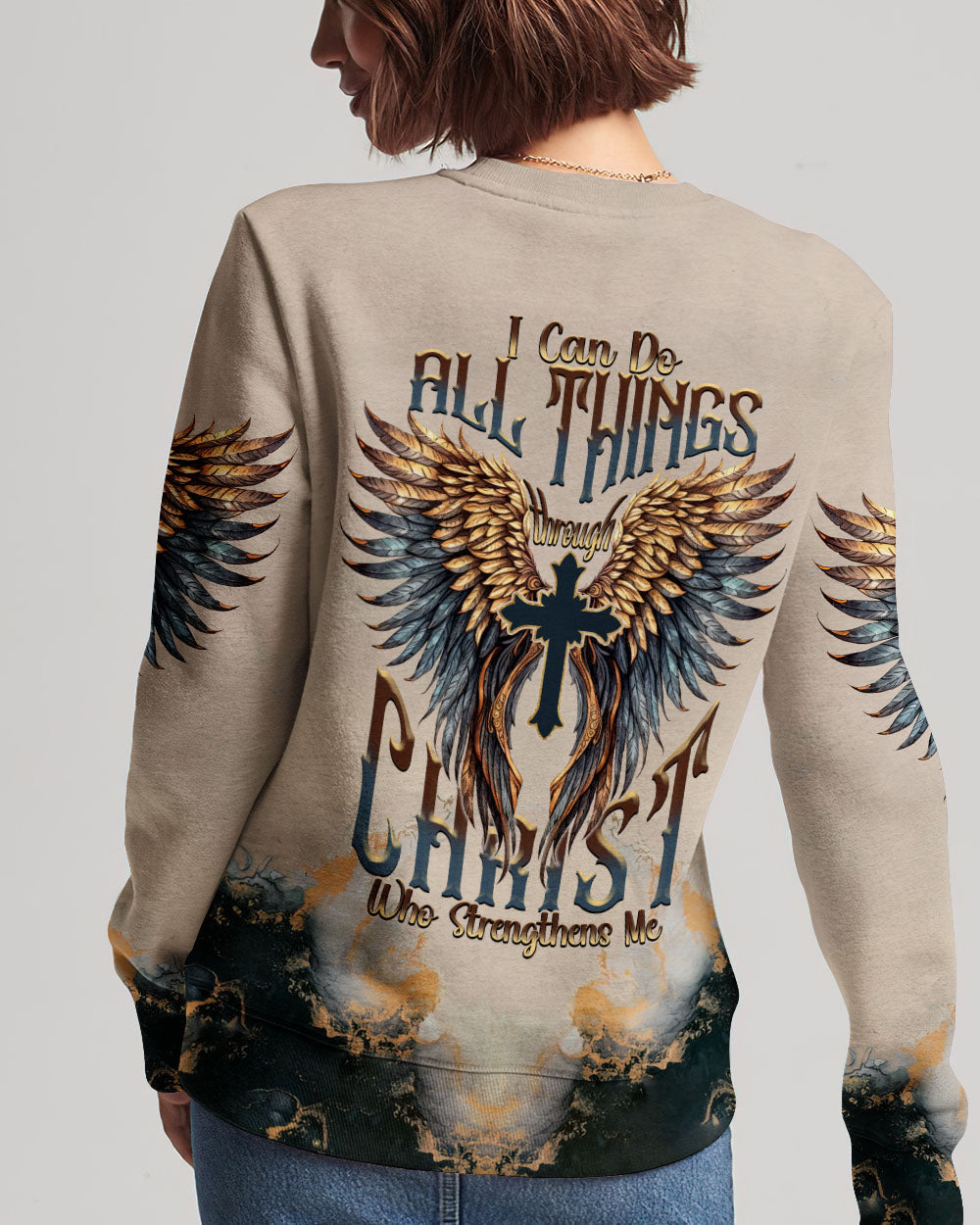 I Can Do All Things Through Christ Wings Women's All Over Print Shirt - Tlnt0408231