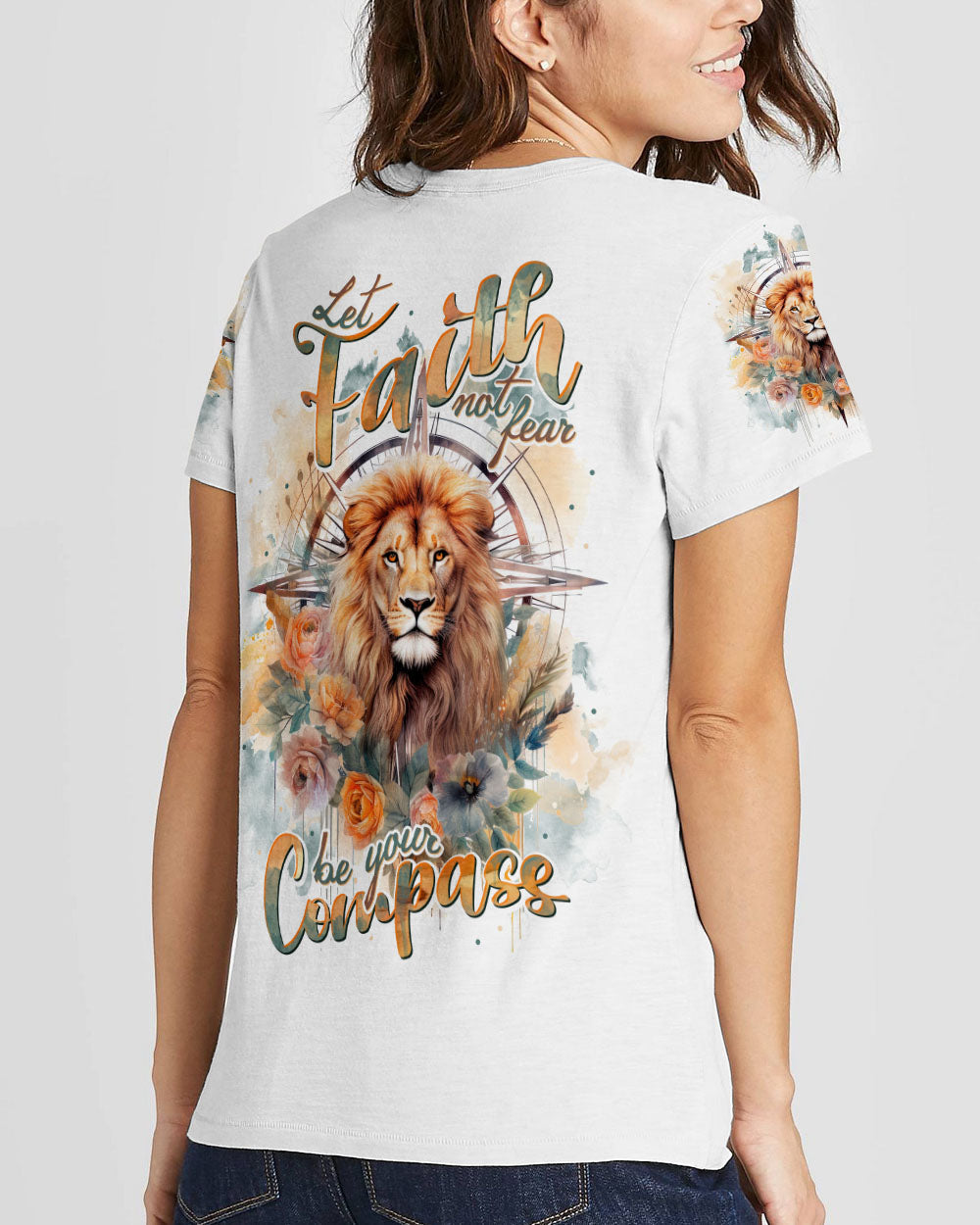 Let Faith Be Your Compass Lion Women's All Over Print Shirt - Tlnt0510233