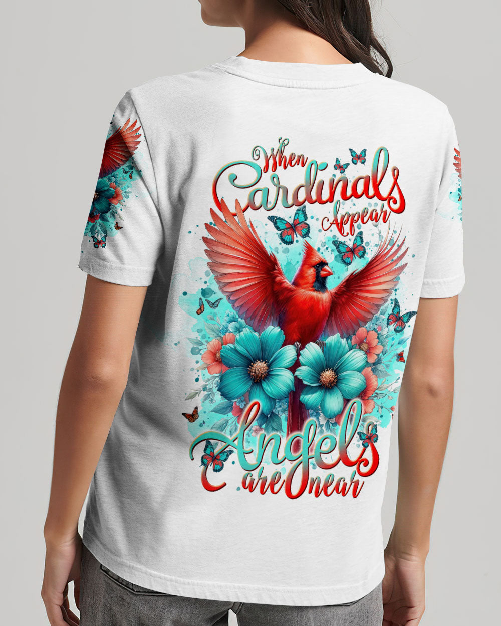 When Cardinals Appear Angels Are Near Women's All Over Print Shirt - Tlnt0812234