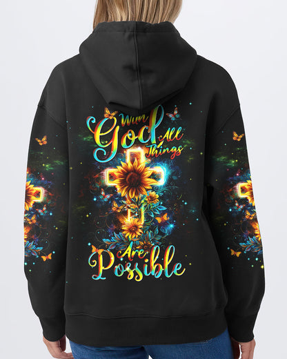 With God All Things Are Possible Sunflower Women's All Over Print Shirt - Tlnt1103242