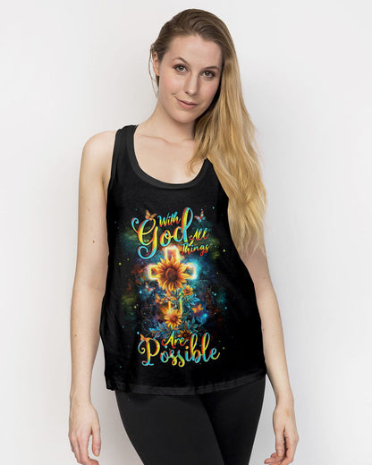 With God All Things Are Possible Sunflower Women's All Over Print Shirt - Tlnt1103242