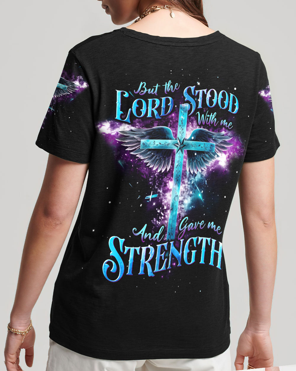 But The Lord Stood With Me Cross Wings Women's All Over Print Shirt - Tlnt1809232