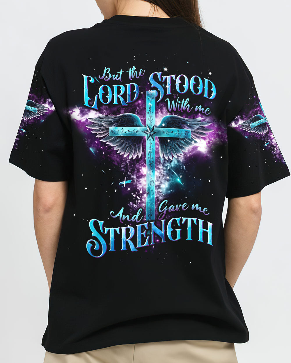 But The Lord Stood With Me Cross Wings Women's All Over Print Shirt - Tlnt1809232