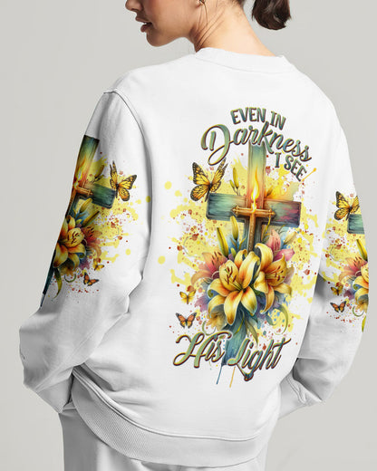 Even In Darkness Lilies Cross Women's All Over Print Shirt - Tlnt1902242