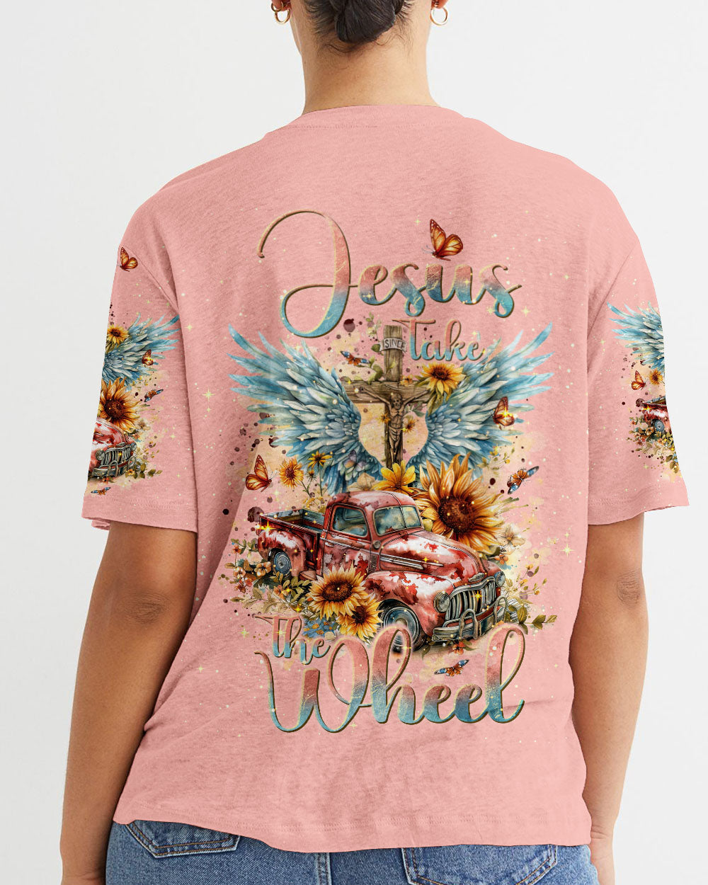 Jesus Take The Wheel Women's All Over Print Shirt - Tlnt2003244