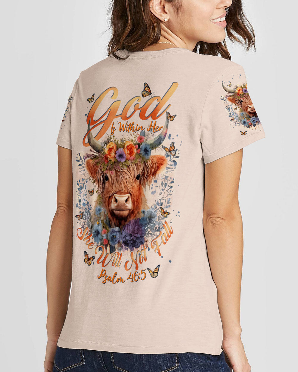 God Is Within Her Cow Women's All Over Print Shirt - Tlnt2209233