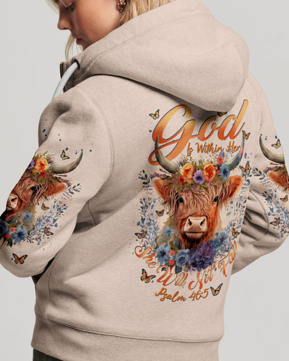 God Is Within Her Cow Women's All Over Print Shirt - Tlnt2209233