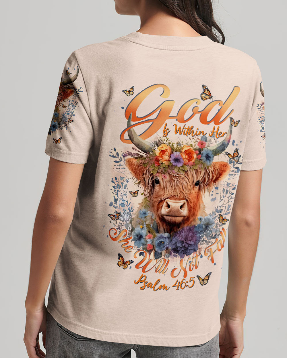 God Is Within Her Cow Women's All Over Print Shirt - Tlnt2209233