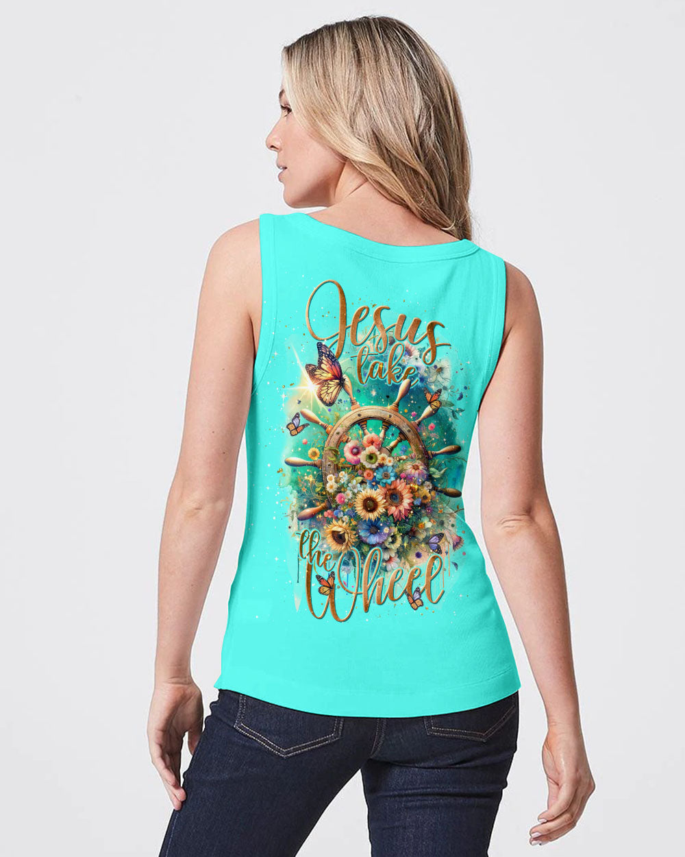 Jesus Take The Wheel Floral Women's All Over Print Shirt - Tlnt2411231