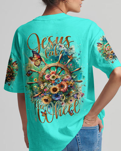 Jesus Take The Wheel Floral Women's All Over Print Shirt - Tlnt2411231