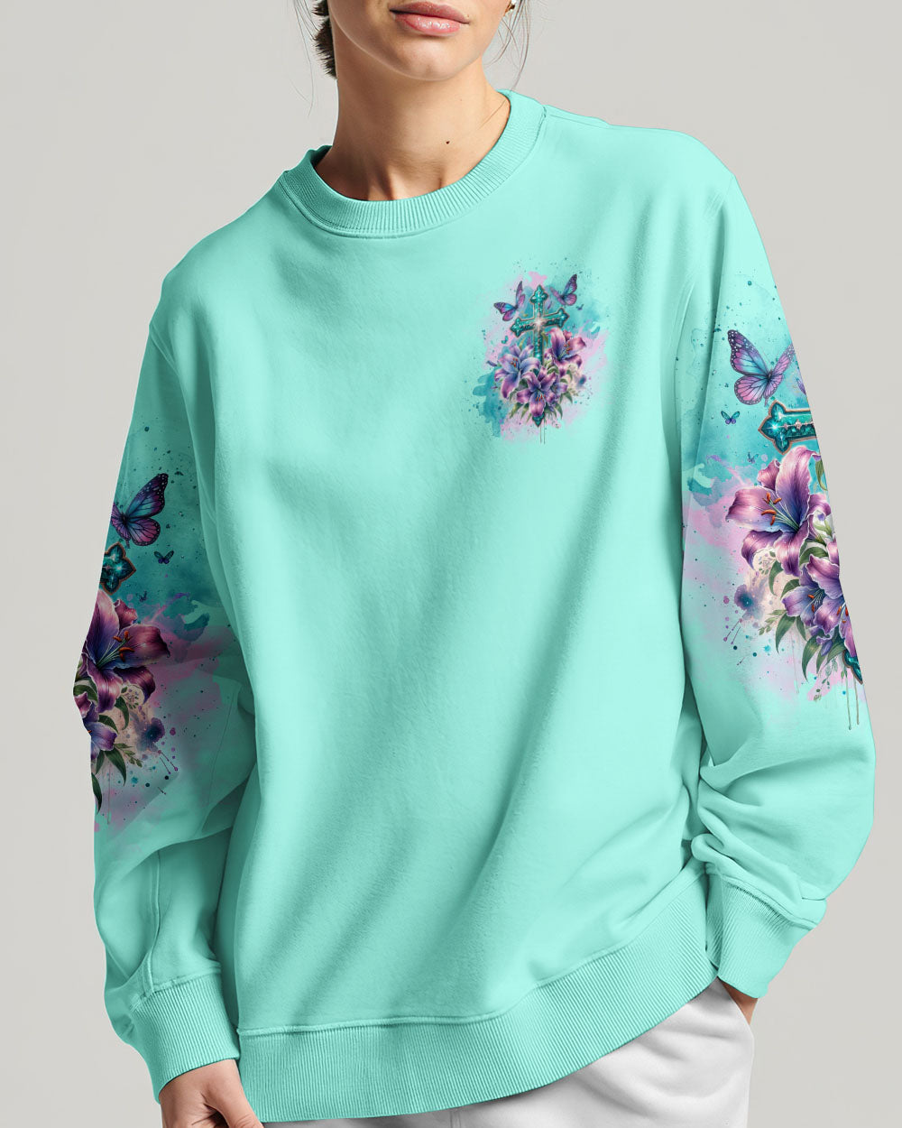 I Can Do All Things Through Christ Cross Lilies Flower Women's All Over Print Shirt - Tlnt2811234