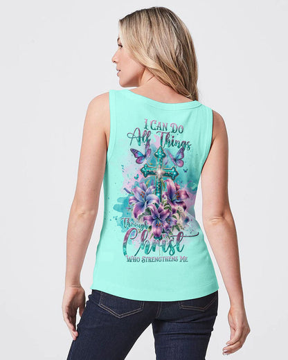 I Can Do All Things Through Christ Cross Lilies Flower Women's All Over Print Shirt - Tlnt2811234