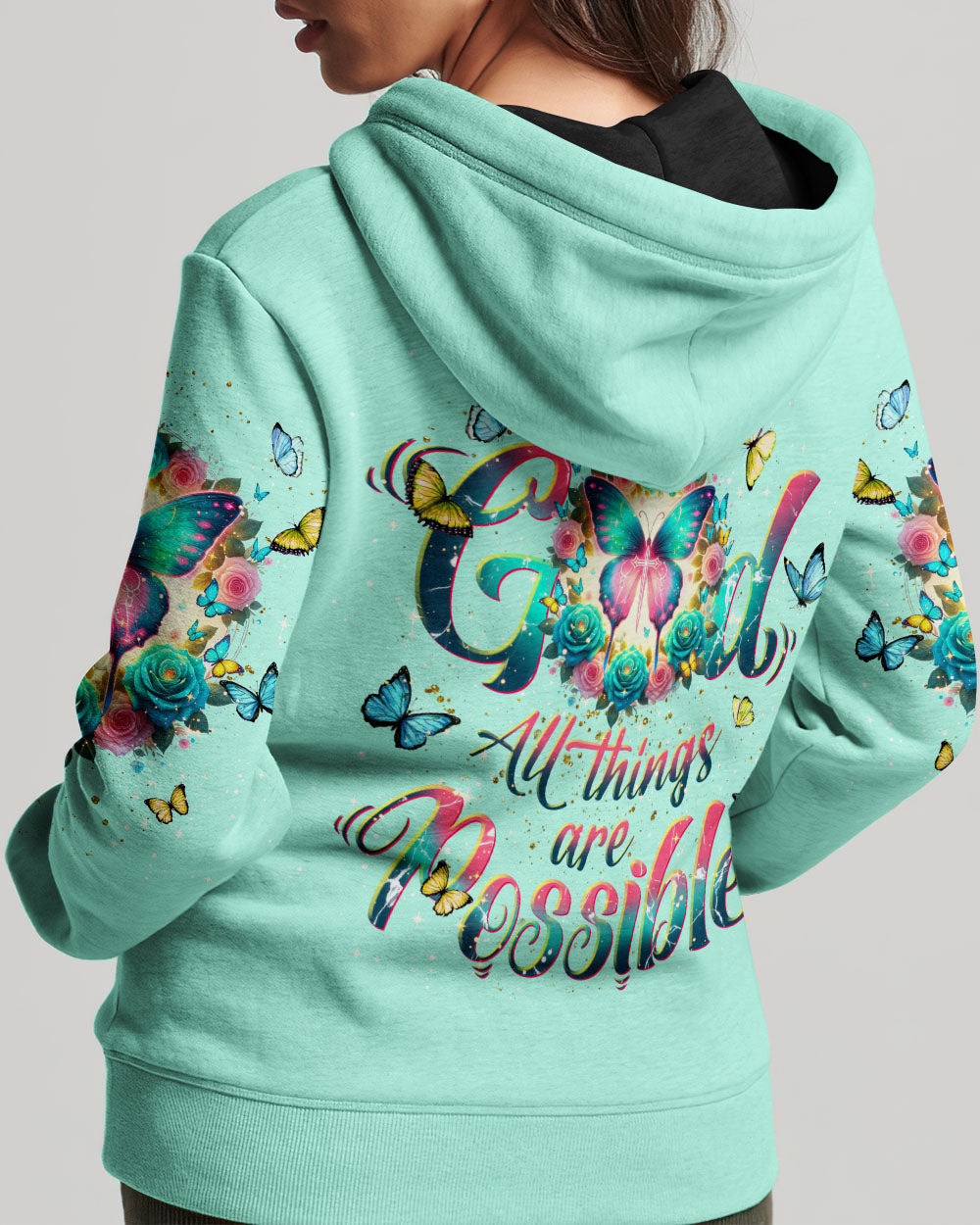 With God All Things Are Possible Butterfly Women's All Over Print Shirt - Tlnt2901244