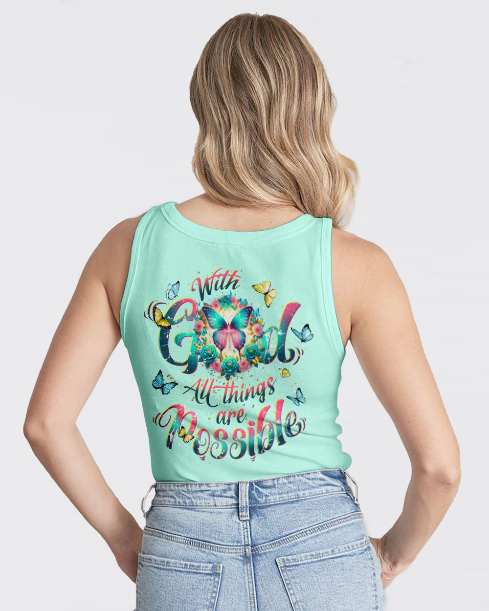 With God All Things Are Possible Butterfly Women's All Over Print Shirt - Tlnt2901244