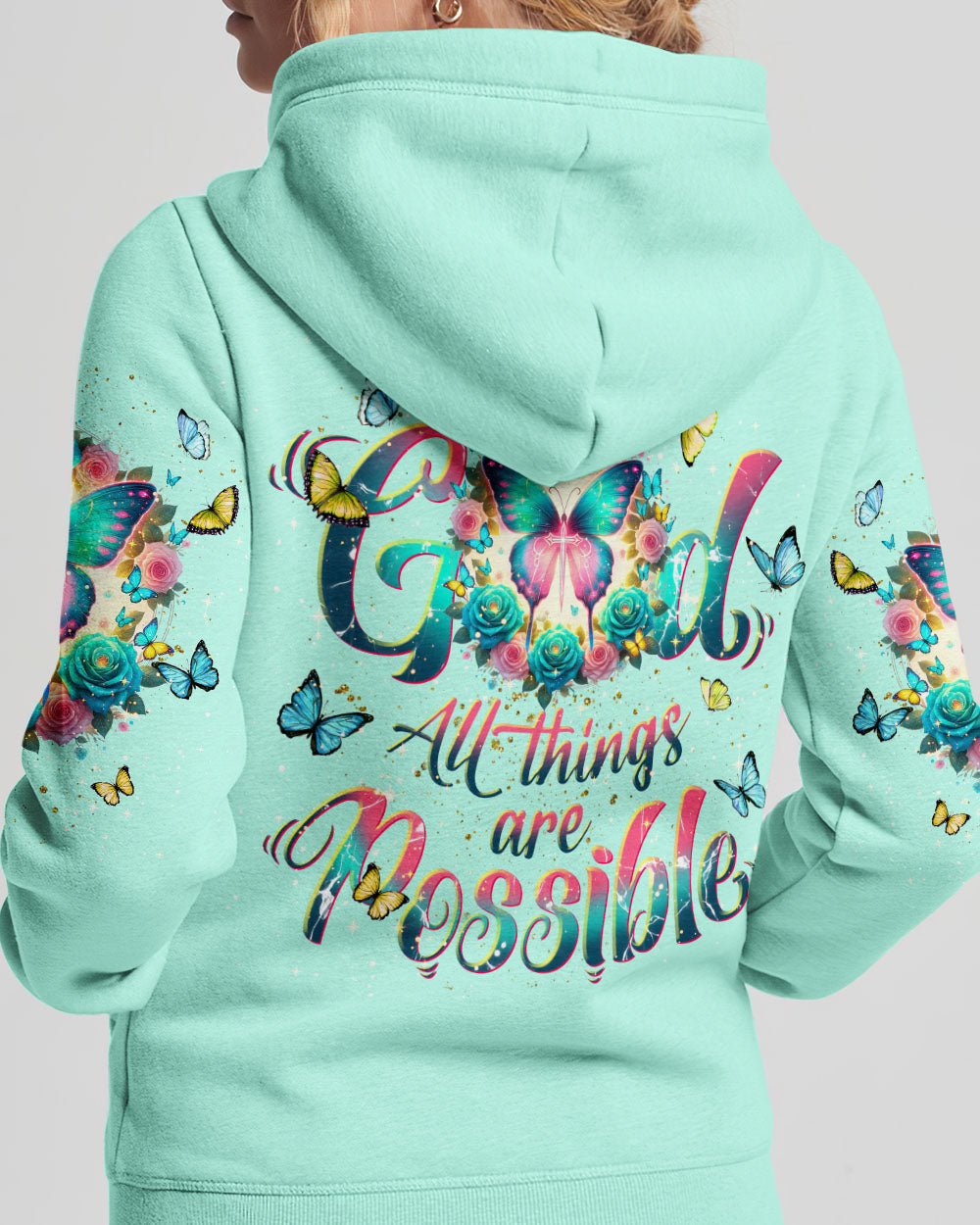 With God All Things Are Possible Butterfly Women's All Over Print Shirt - Tlnt2901244