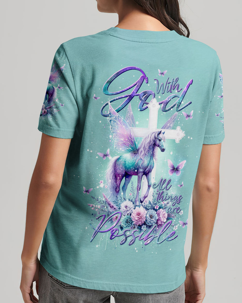 With God All Things Are Possible Horse Women's All Over Print Shirt - Tlnt3110232