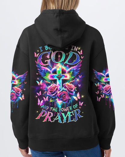 I Believe In God Cross Wings Rose Women's All Over Print Shirt - Tlnz0112234