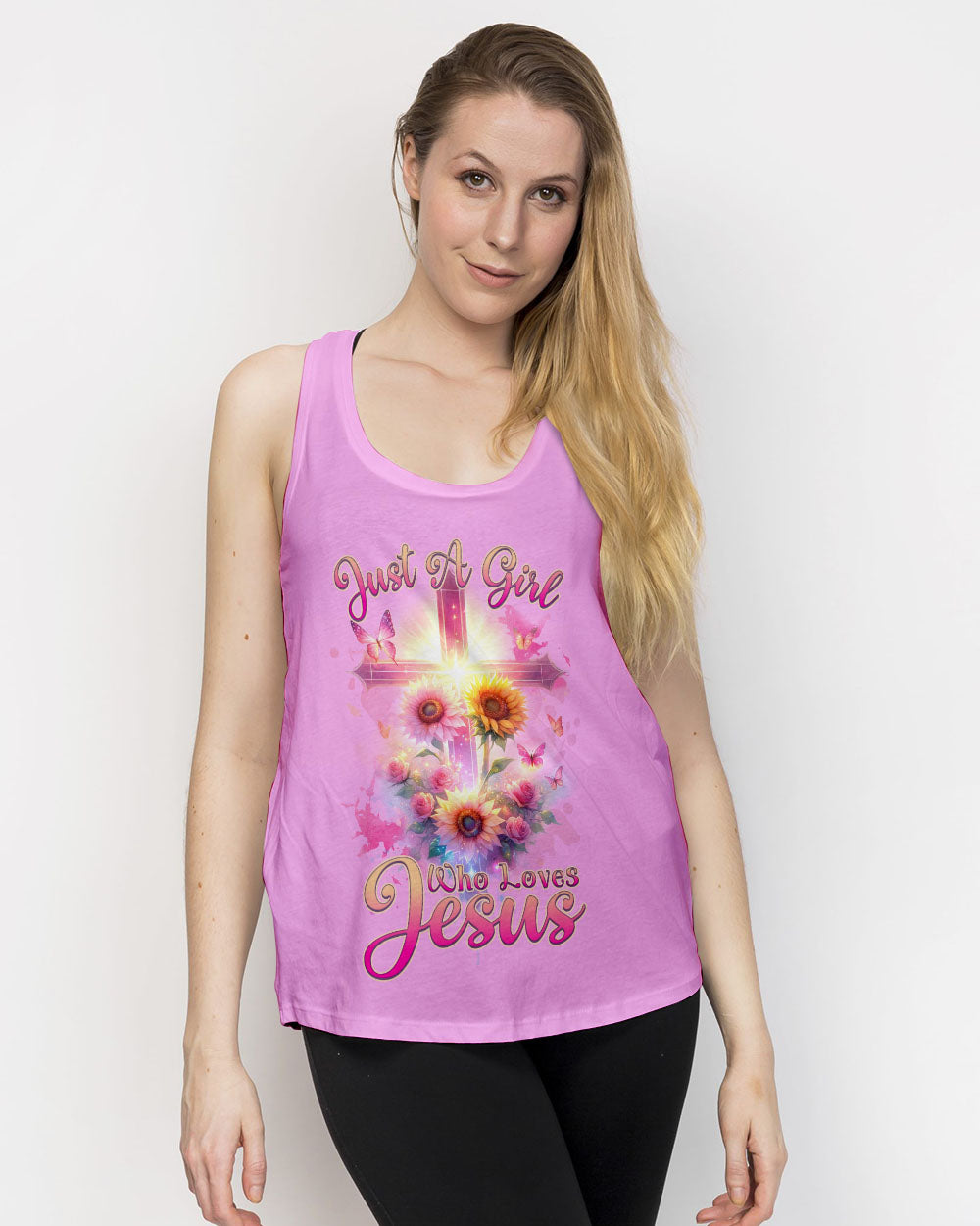 Just A Girl Who Loves Jesus Sunflower Women's All Over Print Shirt - Tlnz0412231