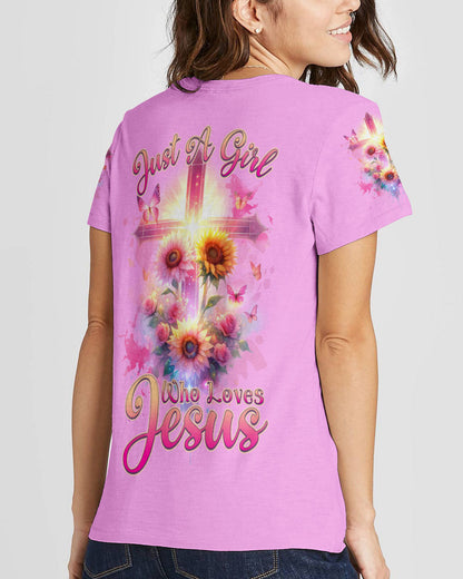 Just A Girl Who Loves Jesus Sunflower Women's All Over Print Shirt - Tlnz0412231