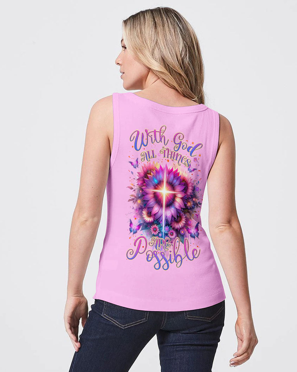 With God All Things Are Possible Sunflower Women's All Over Print Shirt - Tlnz0912232